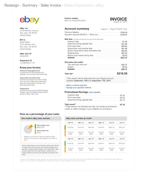 what are ebay seller invoice